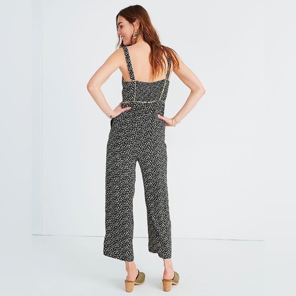 Madewell Button-Front Wide-Leg Jumpsuit in Playground Posies, Size 00 - Picture 4 of 13
